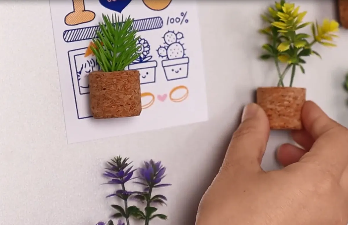 Mini plant cork magnets – assortment 1